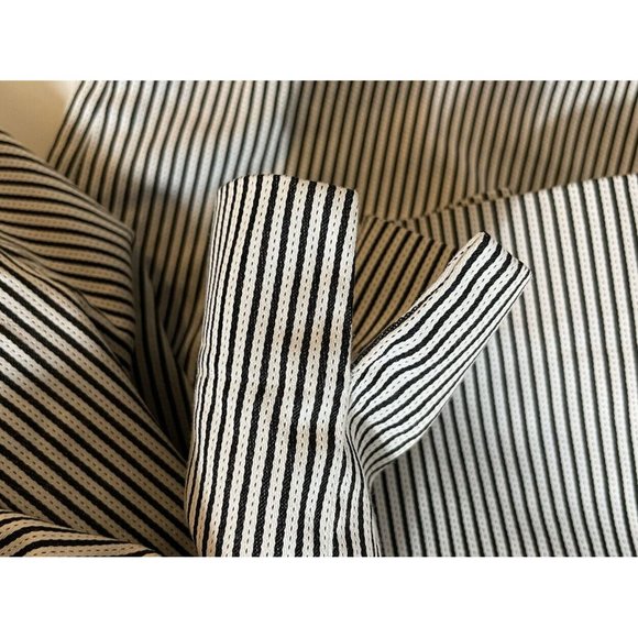 Talbots Signature Ankle Pant Women Size 8 Striped Black Cream Mid Rise Stretch - Picture 9 of 10